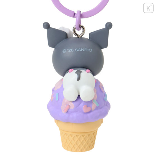Japan Sanrio Original Mascot Bag Charm Keychain - Kuromi : Dreamy Ice Cream - 3