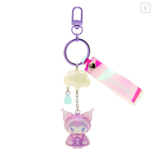 Japan Sanrio Original Mascot Bag Charm Keychain - Kuromi : Sweet Rain Collection Aurora - 1