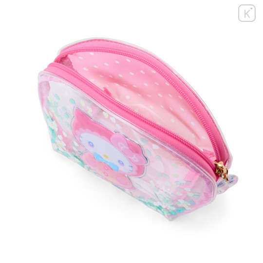 Japan Sanrio Original Glitter Clear Cosmetic Pouch - Hello Kitty : Sweet Rain Collection - 3
