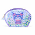 Japan Sanrio Original Glitter Clear Cosmetic Pouch - Kuromi : Sweet Rain Collection - 1