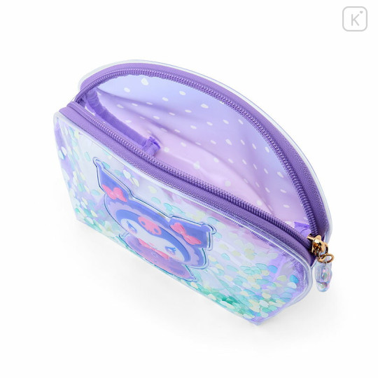 Japan Sanrio Original Glitter Clear Cosmetic Pouch - Kuromi : Sweet Rain Collection - 3