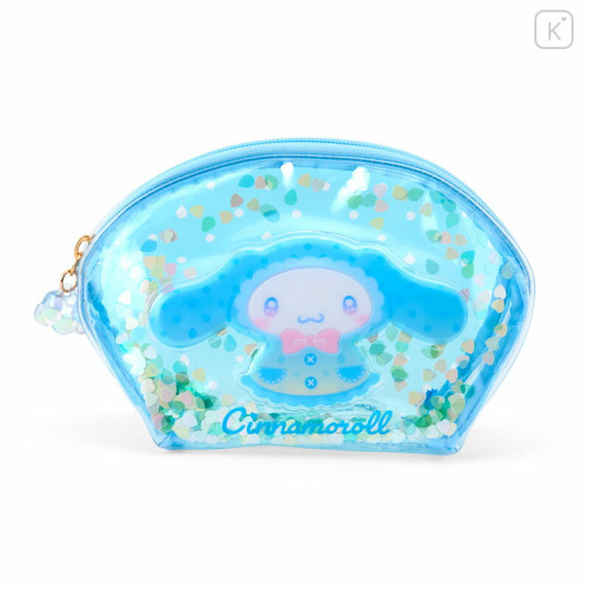Japan Sanrio Original Glitter Clear Cosmetic Pouch - Cinnamoroll : Sweet Rain Collection - 1