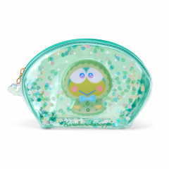 Japan Sanrio Original Glitter Clear Cosmetic Pouch - Keroppi : Sweet Rain Collection