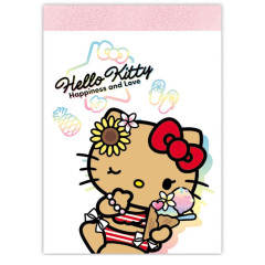Japan Sanrio Mini Notepad - Hello Kitty : Tan Sunburned Swimsuit Summer