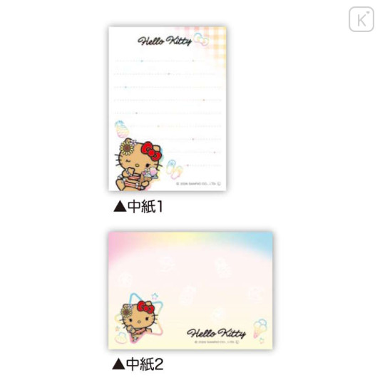 Japan Sanrio Mini Notepad - Hello Kitty : Tan Sunburned Swimsuit Summer - 2