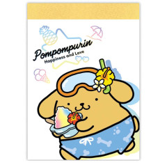 Japan Sanrio Mini Notepad - Pompompurin : Tan Sunburned Swimsuit Summer