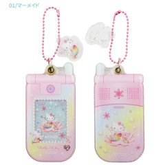 Japan Sanrio Sliding Flip Phone Keychain - Hello Kitty : Mermaid