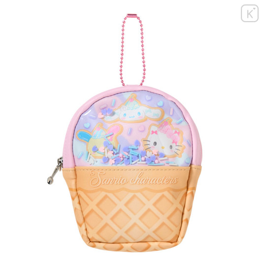 Japan Sanrio Original Eco Shopping Bag With Pouch - Dreamy Ice Cream Light Pink Blue - 2