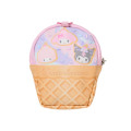Japan Sanrio Original Eco Shopping Bag With Pouch - Dreamy Ice Cream Light Pink Blue - 3