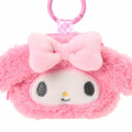 Japan Sanrio Original Fluffy Mini Pouch with Carabiner - My Melody : Face - 2