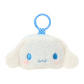 Japan Sanrio Original Fluffy Mini Pouch with Carabiner - Cinnamoroll : Face - 1