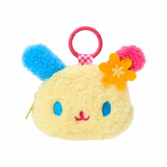 Japan Sanrio Original Fluffy Plush Mini Pouch with Carabiner - Usahana : Face