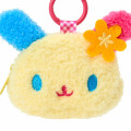 Japan Sanrio Original Fluffy Plush Mini Pouch with Carabiner - Usahana : Face - 2