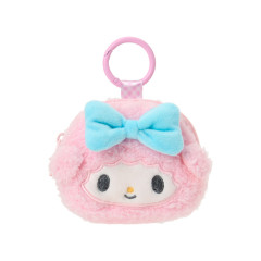 Japan Sanrio Original Fluffy Plush Mini Pouch with Carabiner - My Sweet Piano : Face