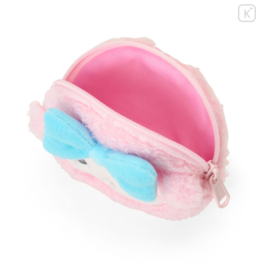 Japan Sanrio Original Fluffy Plush Mini Pouch with Carabiner - My Sweet Piano : Face - 3