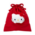 Japan Sanrio Original Face Mascot Drawstring Bag - Hello Kitty - 1