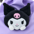 Japan Sanrio Original Face Mascot Drawstring Bag - Kuromi - 3