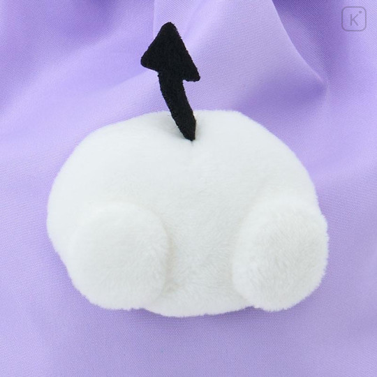 Japan Sanrio Original Face Mascot Drawstring Bag - Kuromi - 4