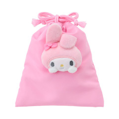 Japan Sanrio Original Face Mascot Drawstring Bag - My Melody