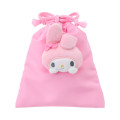 Japan Sanrio Original Face Mascot Drawstring Bag - My Melody - 1