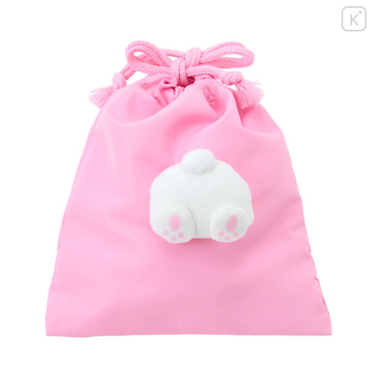Japan Sanrio Original Face Mascot Drawstring Bag - My Melody - 2