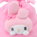 Japan Sanrio Original Face Mascot Drawstring Bag - My Melody - 3