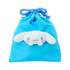 Japan Sanrio Original Face Mascot Drawstring Bag - Cinnamoroll