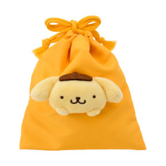 Japan Sanrio Original Face Mascot Drawstring Bag - Pompompurin