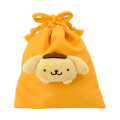 Japan Sanrio Original Face Mascot Drawstring Bag - Pompompurin - 1