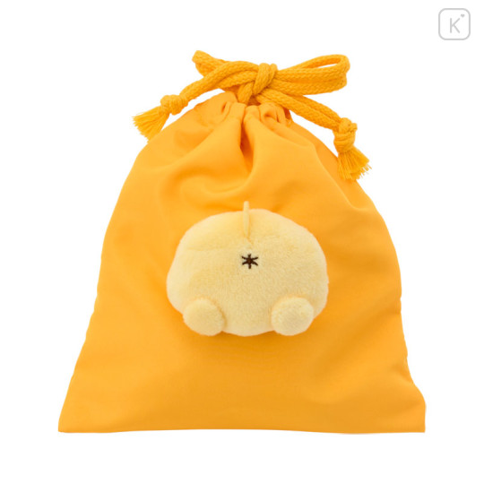 Japan Sanrio Original Face Mascot Drawstring Bag - Pompompurin - 2
