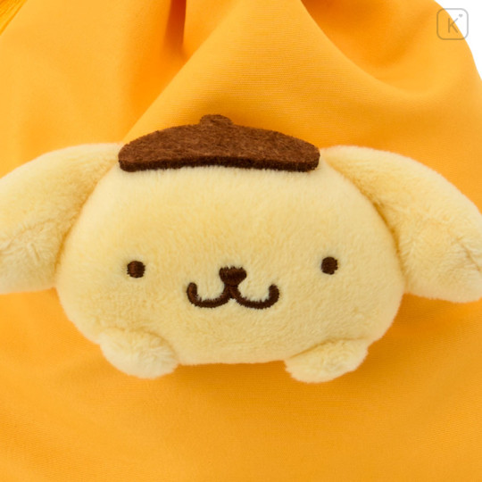 Japan Sanrio Original Face Mascot Drawstring Bag - Pompompurin - 3