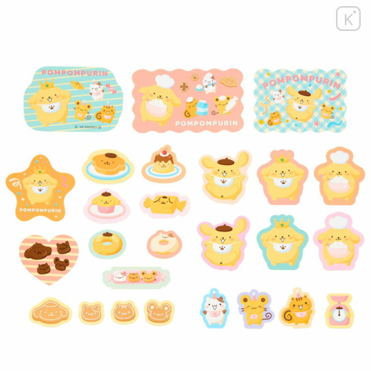Japan Sanrio Flake Stickers - Pompompurin : 30th Anniversary Baby - 2