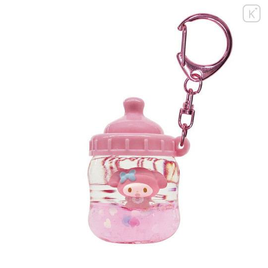 Japan Sanrio Floating Sequins Keychain - My Melody : Baby Bottle - 1