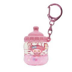 Japan Sanrio Floating Sequins Keychain - My Melody : Baby Bottle