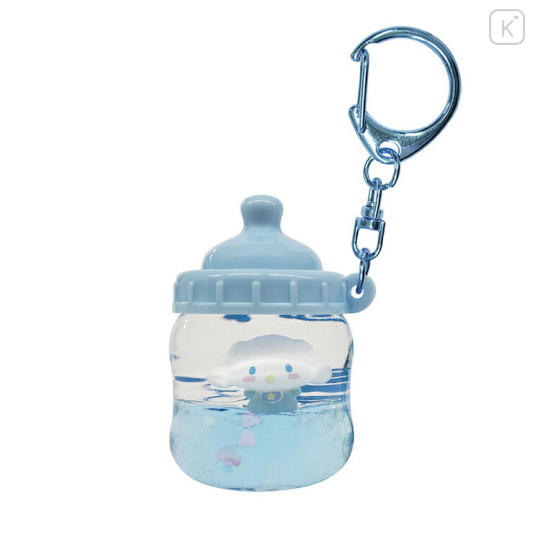 Japan Sanrio Floating Sequins Keychain - Cinnamoroll : Baby Bottle - 1