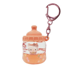 Japan Sanrio Floating Sequins Keychain - Hello Kitty : Baby Bottle