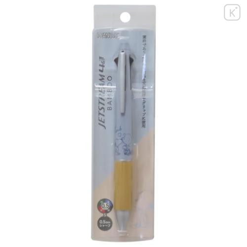 Japan Peanuts Jetstream 4&1 Bamboo Multi Ballpoint Pen + Mechanical Pencil - Snoopy & Charlie Brown - 5