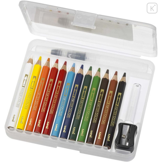 Japan Uni Water Color Pencil Set - 12colors Basic Tones Compact - 3