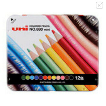 Japan Uni No.880 Colored Pencil Set - Mini 12colors - 1