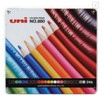 Japan Uni No.880 Colored Pencil Set - 24colors - 1