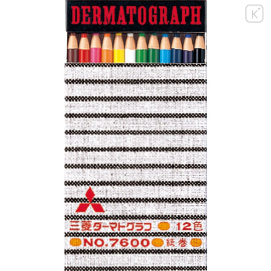 Japan Uni Dermatograph Oil-based Pencil Set - 12colors - 1
