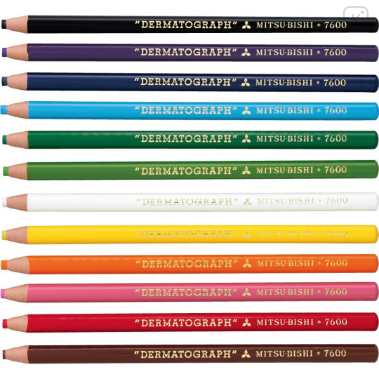 Japan Uni Dermatograph Oil-based Pencil Set - 12colors - 2
