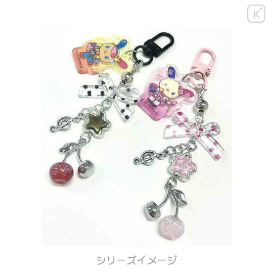 Japan Sanrio Mascot Bag Charm Keychain - Usahana : Pop Gal Ribbon Cherry - 2