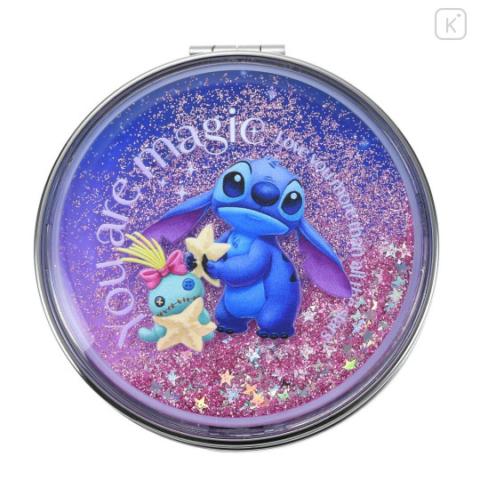 Japan Disney Store Floating Sequins 2-sided Compact Mirror - Scrump & Stitch : Stitch Day Collection 2026 - 4