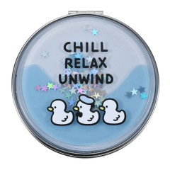 Japan Disney Store Floating Sequins 2-sided Compact Mirror - Donald : Birthday 2026 Chill Relax Unwind