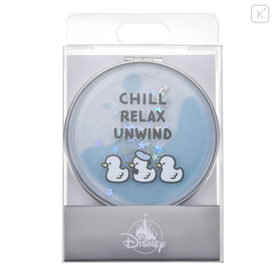 Japan Disney Store Floating Sequins 2-sided Compact Mirror - Donald : Birthday 2026 Chill Relax Unwind - 2