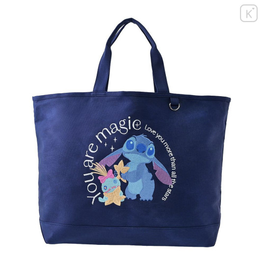 Japan Disney Store Tote Bag - Scrump & Stitch : Stitch Day Collection Black - 2