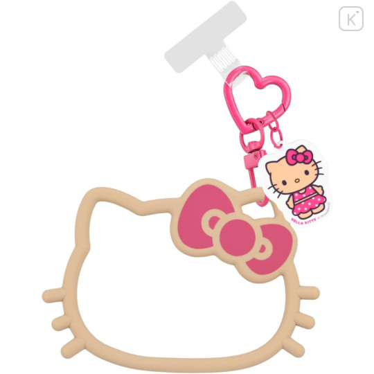 Japan Sanrio Multi Ring Plus with Silicone Bracelet - Hello Kitty : Tan Swimsuit Pink Heart - 1