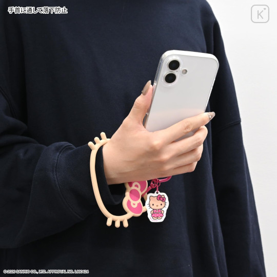 Japan Sanrio Multi Ring Plus with Silicone Bracelet - Hello Kitty : Tan Swimsuit Pink Heart - 3