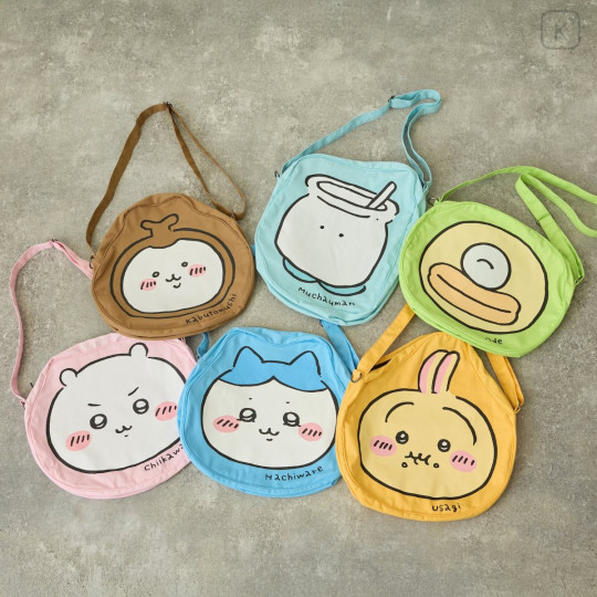 Japan Chiikawa Shoulder Crossbody Bag - Hachiware : Chiikawa Park Face - 4